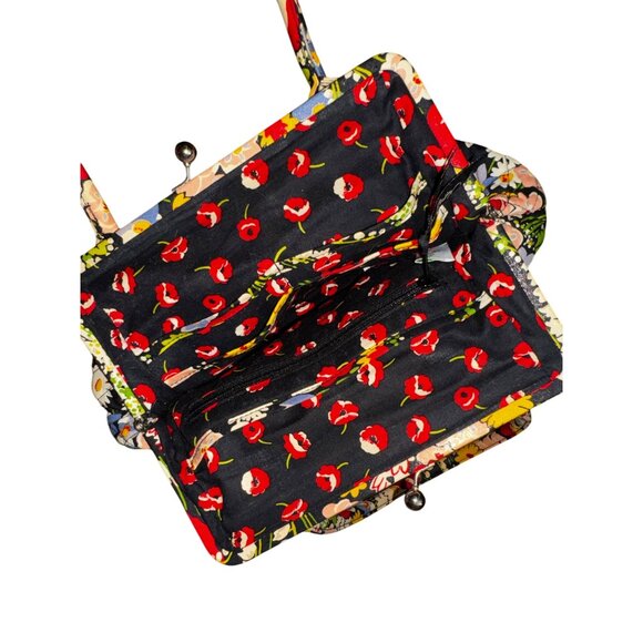 Vintage Vera Bradley Floral Carpet Bag Purse Kisslock Closure Boho Preppy Classy - Picture 5 of 8